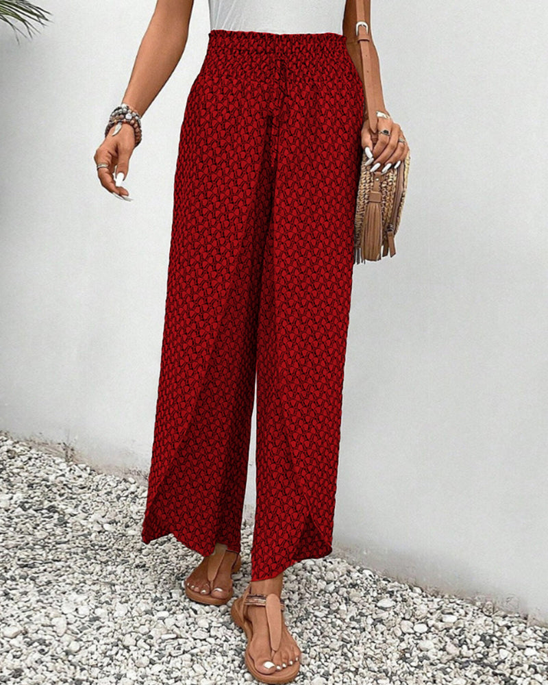 High waist wide leg pants with flowing design I Ideal for spring and autumn