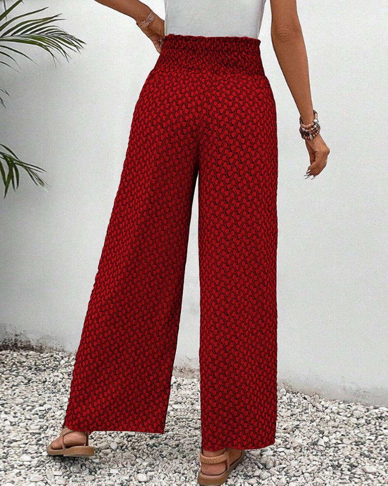 High waist wide leg pants with flowing design I Ideal for spring and autumn